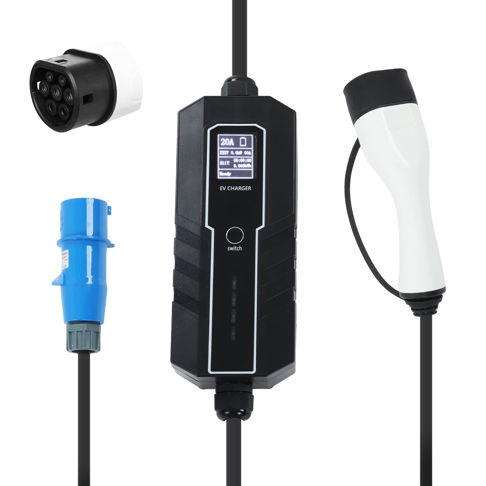 Amazon | Torvex EV充電器タイプ2充電ケーブル32A EVSE標準に対応5m